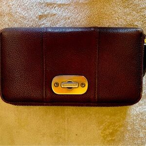 Burberry dark brown leather wallet